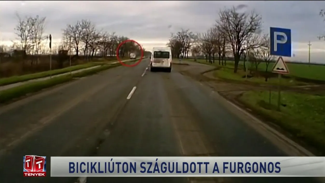 Bicikliúton száguldott a furgonos