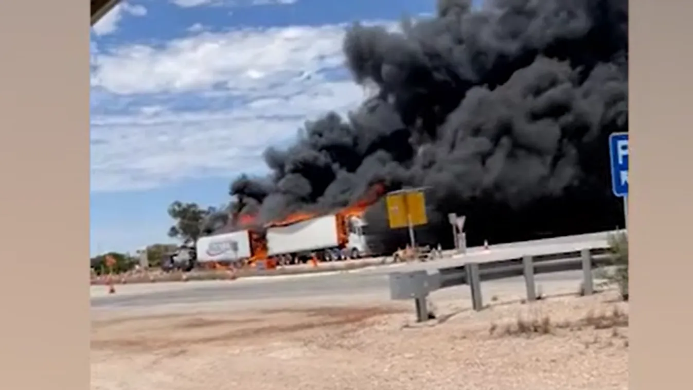 Elképesztő felvétel: Több kamion borult lángba egy koronavírus-tesztpontnál