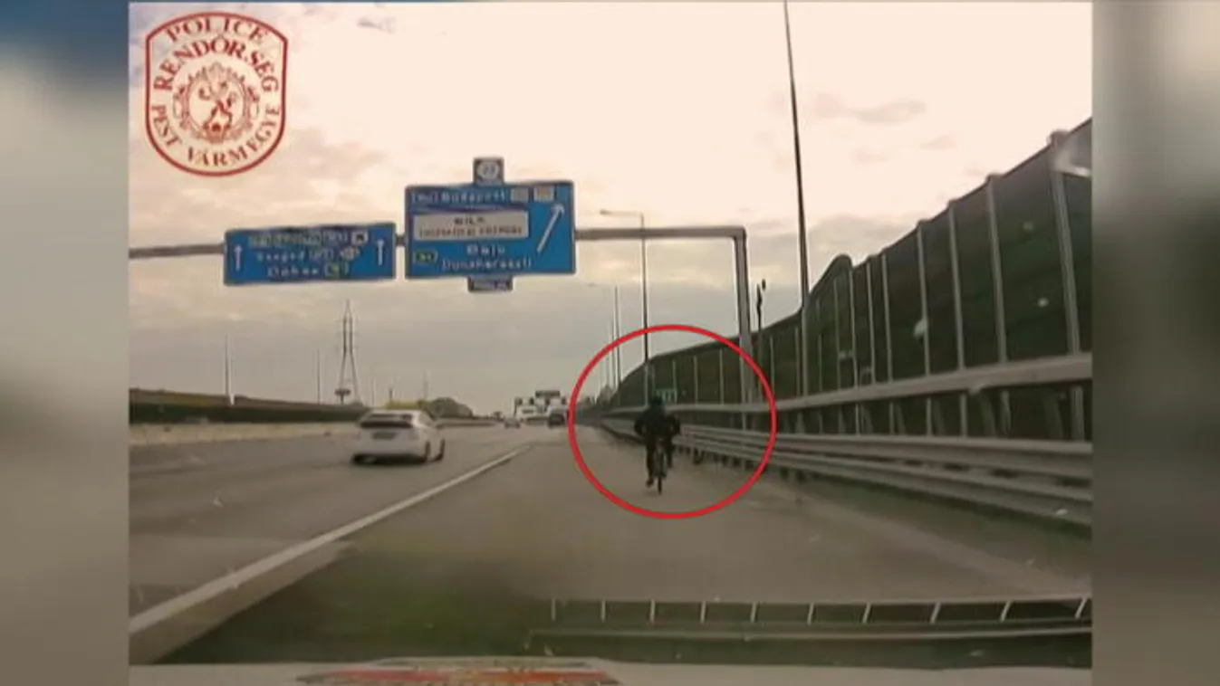 Biciklivel hajtott fel az M0-sra