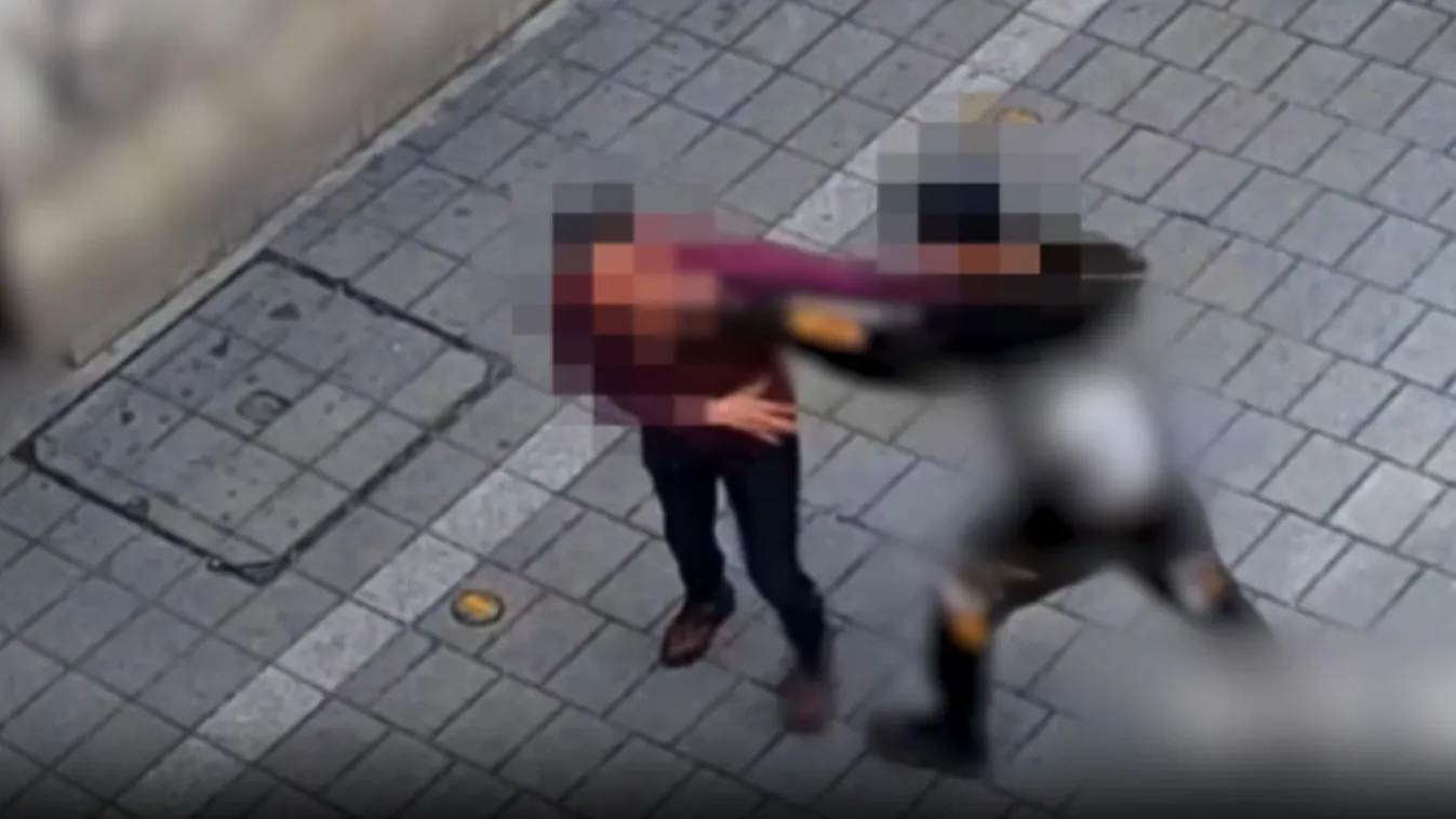 Videón, ahogy megragadta a turista nyakát, a falhoz lökte és fejbe verte a Bulinegyedben