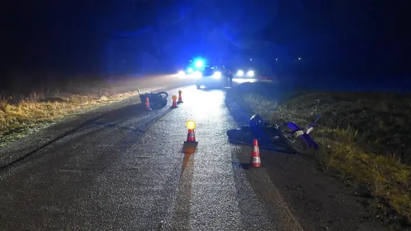 Durva fotókon a tapolcai motorbaleset, hajszálon múlt a tragédia