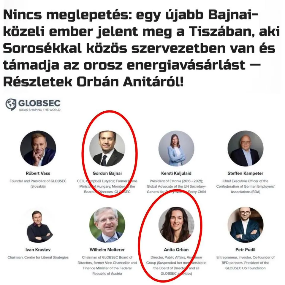 Orbán Anita is tagja a Bajnai Gordon vezette szervezetnek, a Globsec-nek