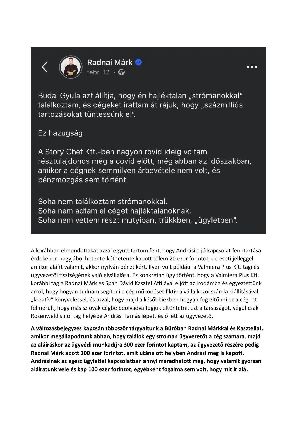 A Tisza Párt alelnökének magyarázkodása