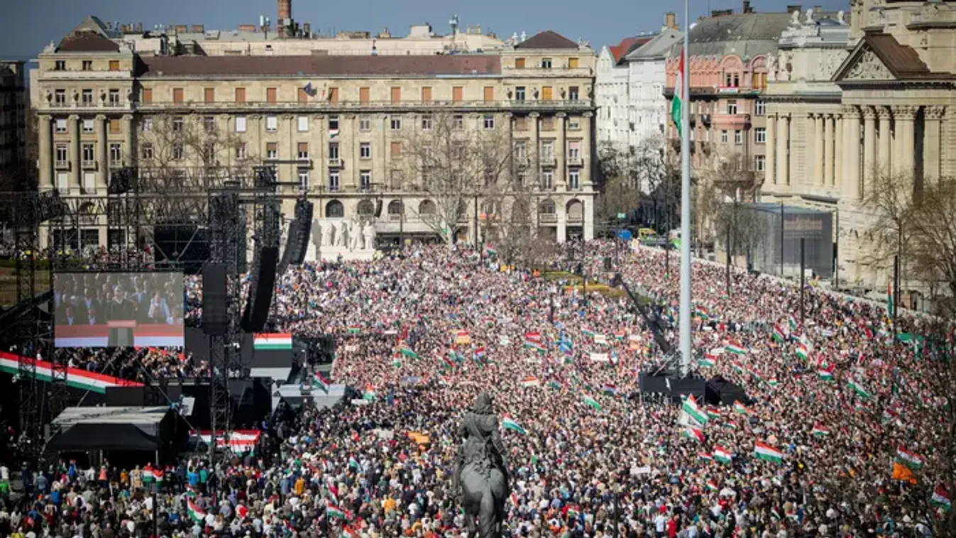 MTÜ: a Kossuth Lajos téri rendezvényen 180 ezren, a Hősök terén tartott ünnepségen 150 ezren vettek részt
