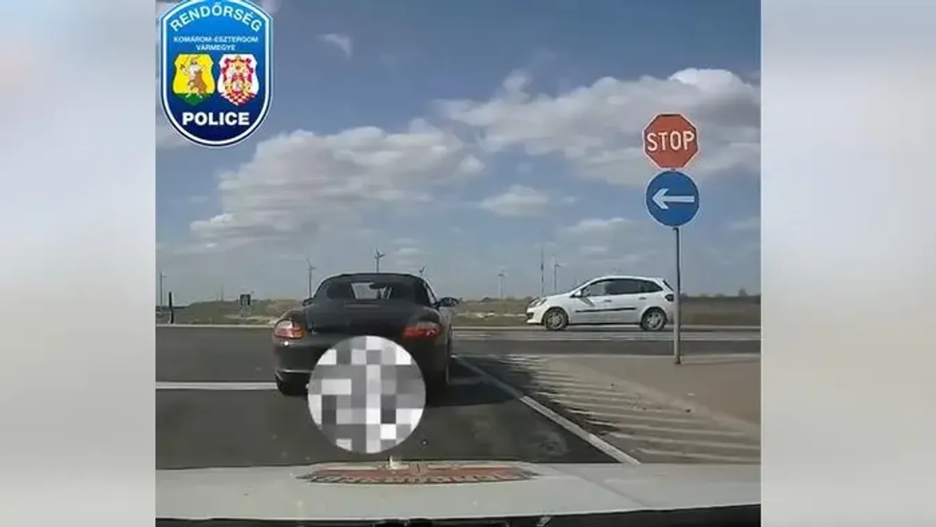 Éppen a rendőrautó előtt húzta meg a 117 ezres lépést egy porschés - Videó