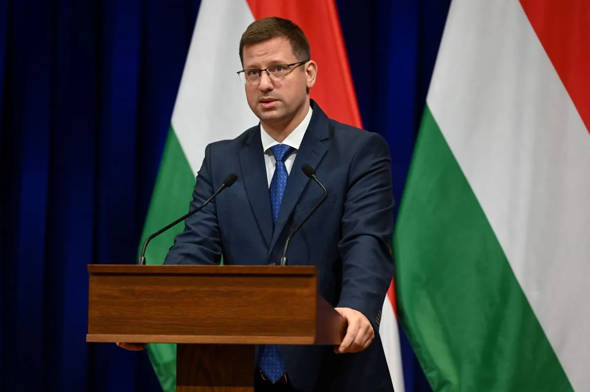 Gulyás Gergely, a Miniszterelnökséget vezető miniszter a Kormányinfó sajtótájékoztatón