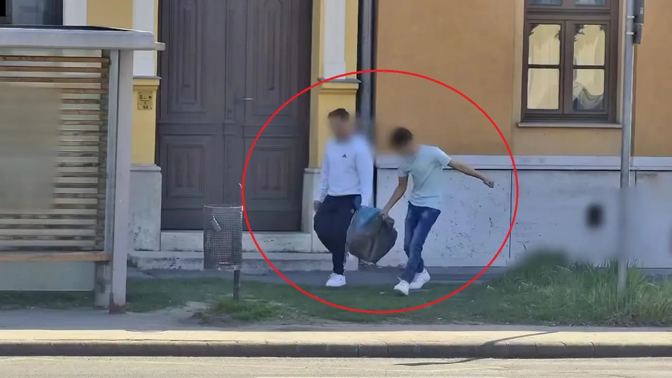 Kamerafelvétel leleplezte le az utcán szemetelő fiatalokat Esztergomban