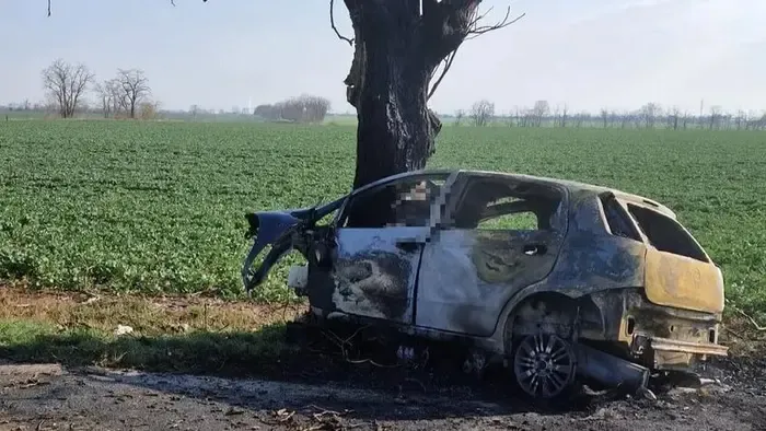 Halálos tragédia Nagyszombatnál, fának csapódott egy autó - Fotók
