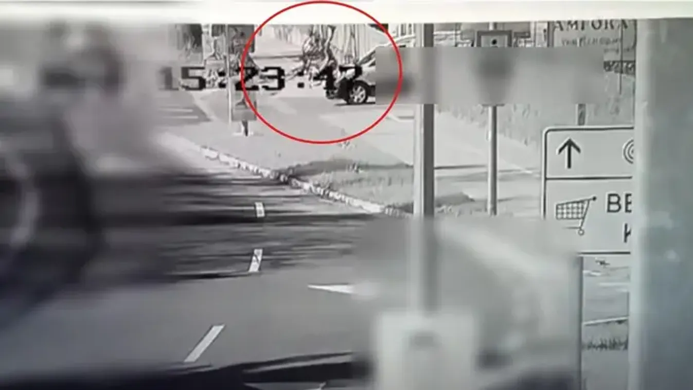 Brutális ütközés - videón, ahogy elütik a biciklist