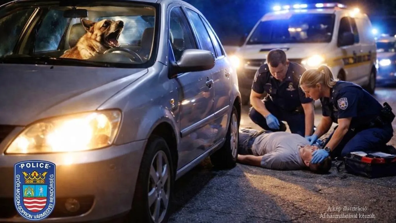 Hős kutya reflektort villogtatva mentett életet Sopronban