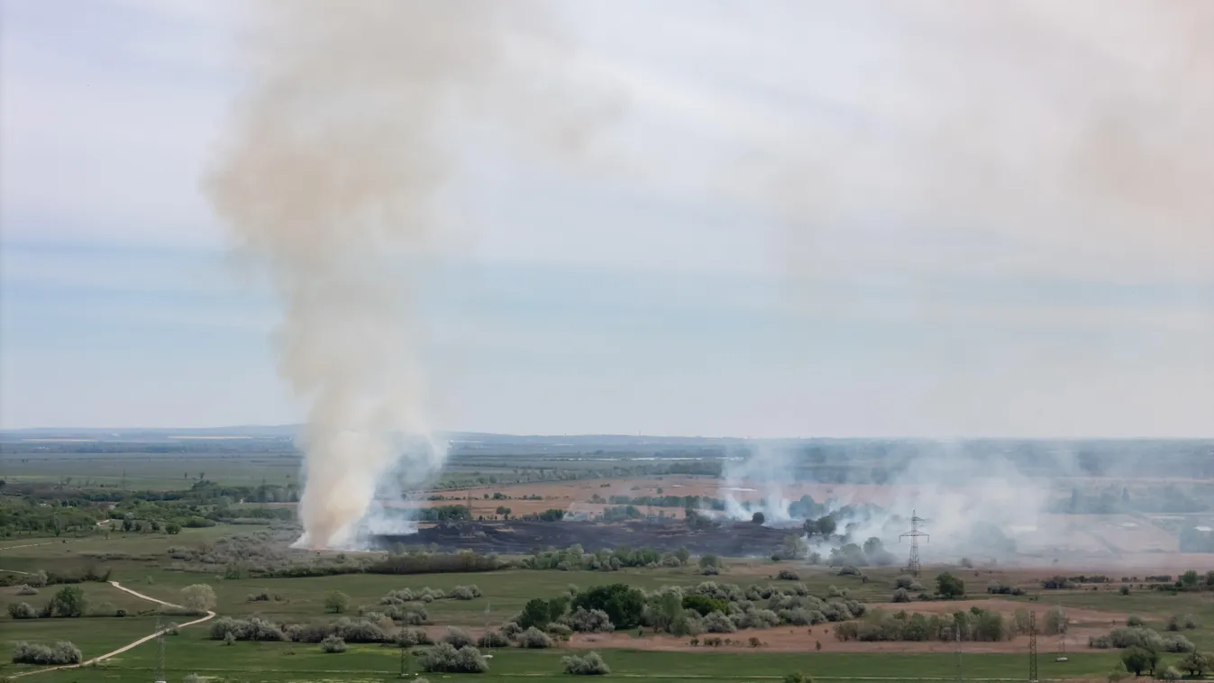Több hektáron égett a nádas és száraz fű Várpalotánál