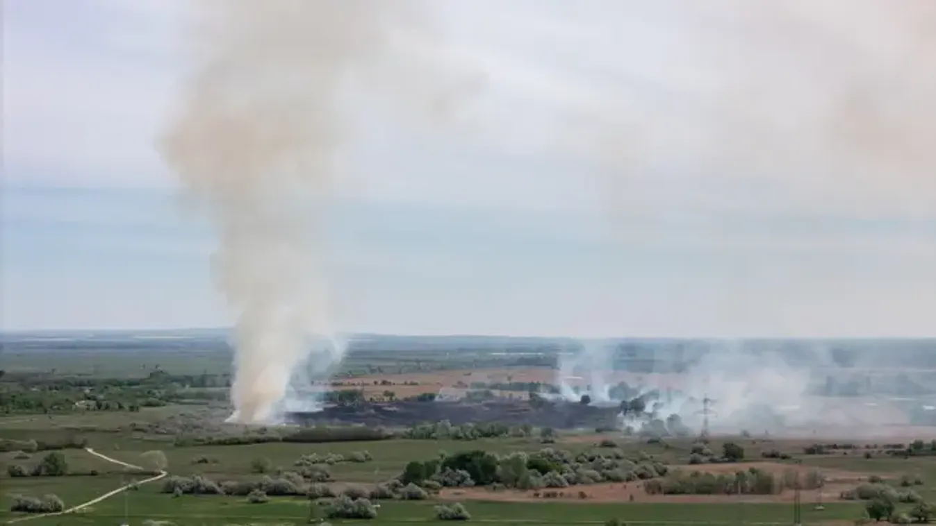 Több hektáron égett a nádas és száraz fű Várpalotánál