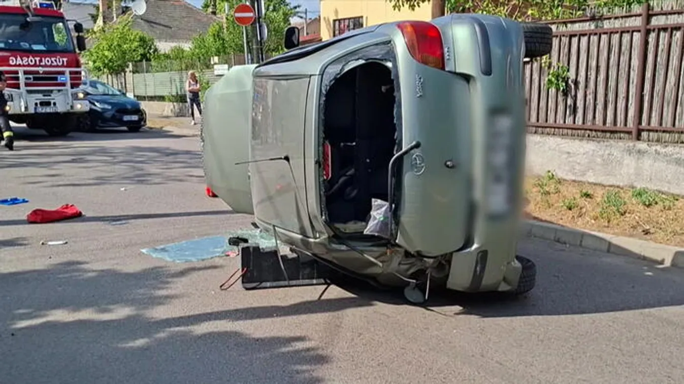 Szabálytalan autós borított fel egy kocsit Pesterzsébeten