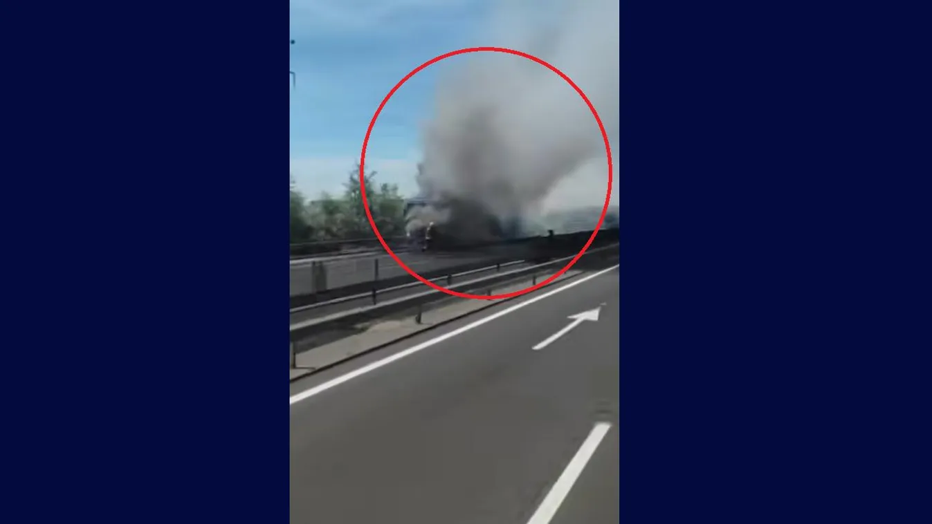 Dráma az M3-ason, kigyulladt egy kamion, leállt a forgalom - Videó